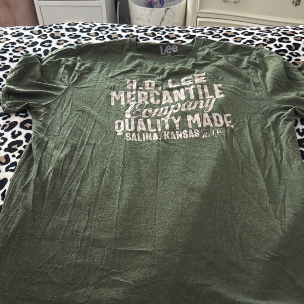 Lee Olive Graphic Tee with White Print